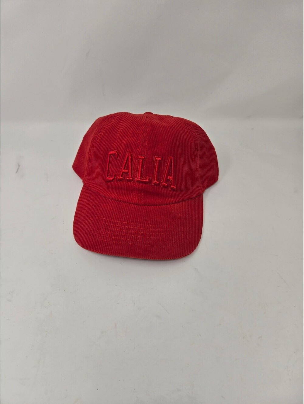 CALIA Red Corduroy women's Baseball Cap with Adjustable Strap